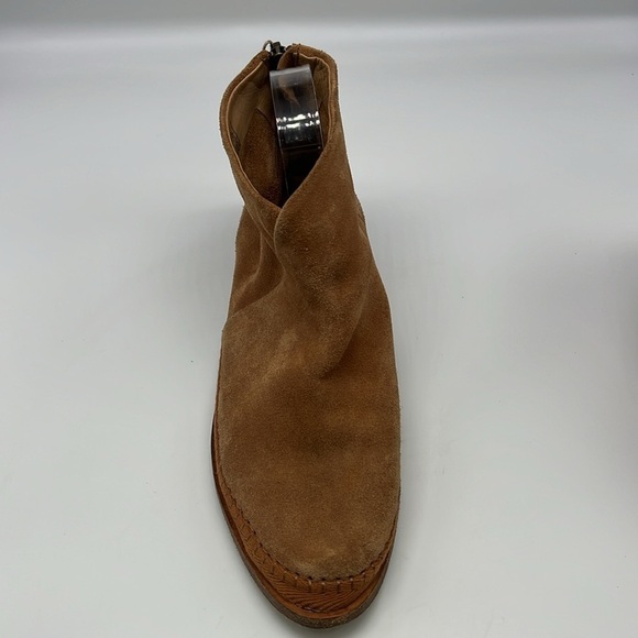 Soludos - Venetian Brown Suede Ankle Zip Heeled Pointed Toe Bootie Size 9.5 - Picture 4 of 16